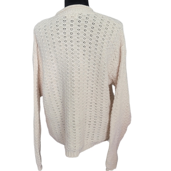 Vintage ALPS Cream Knit Cardigan Size Large - Picture 5 of 7